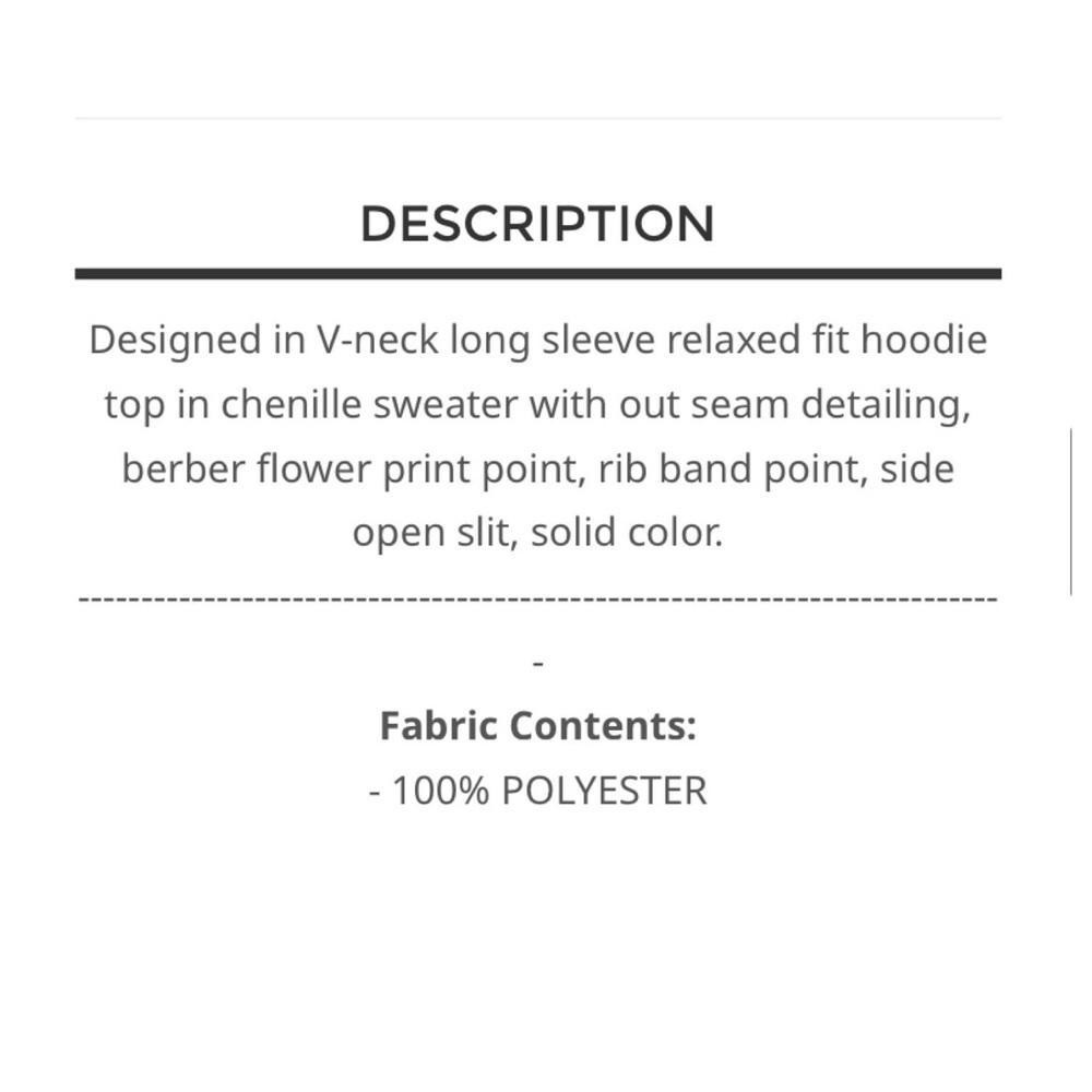 117 1 LEFT $25 ❤️POL V neck hooded chenille sweater - Picture 5 of 5
